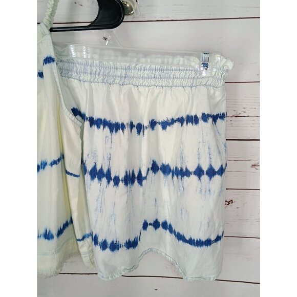 Tie-Dye White‎ & Blue Sleeveless Top And Elastic Waist Shorts Set Girls  Size 8 - Picture 6 of 10